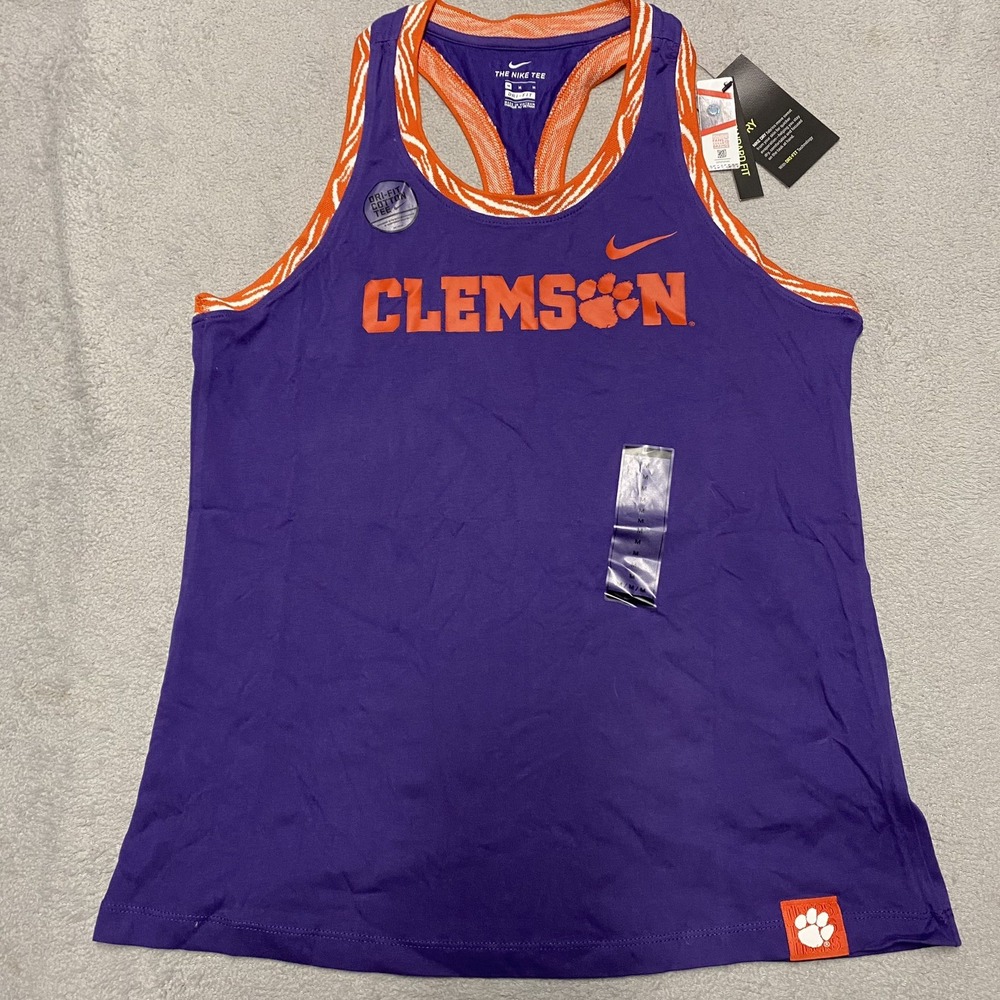Nike Clemson Tigers Team Issue Tank Top Womens Medium Racerback Athletic NEW